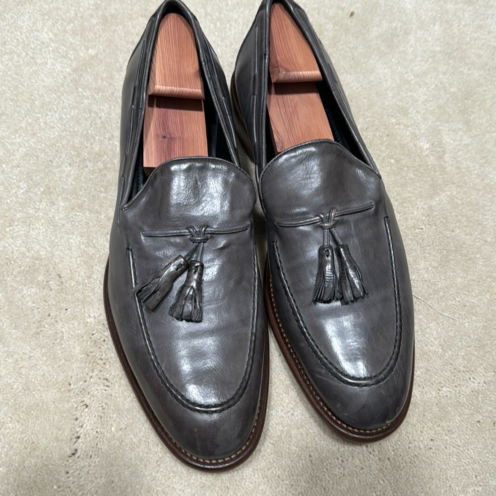 Grey men's leather slip ons Johnston & Murphy | size 13